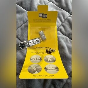 Nomination Silver Bracelet + 2 extra links + earrings set